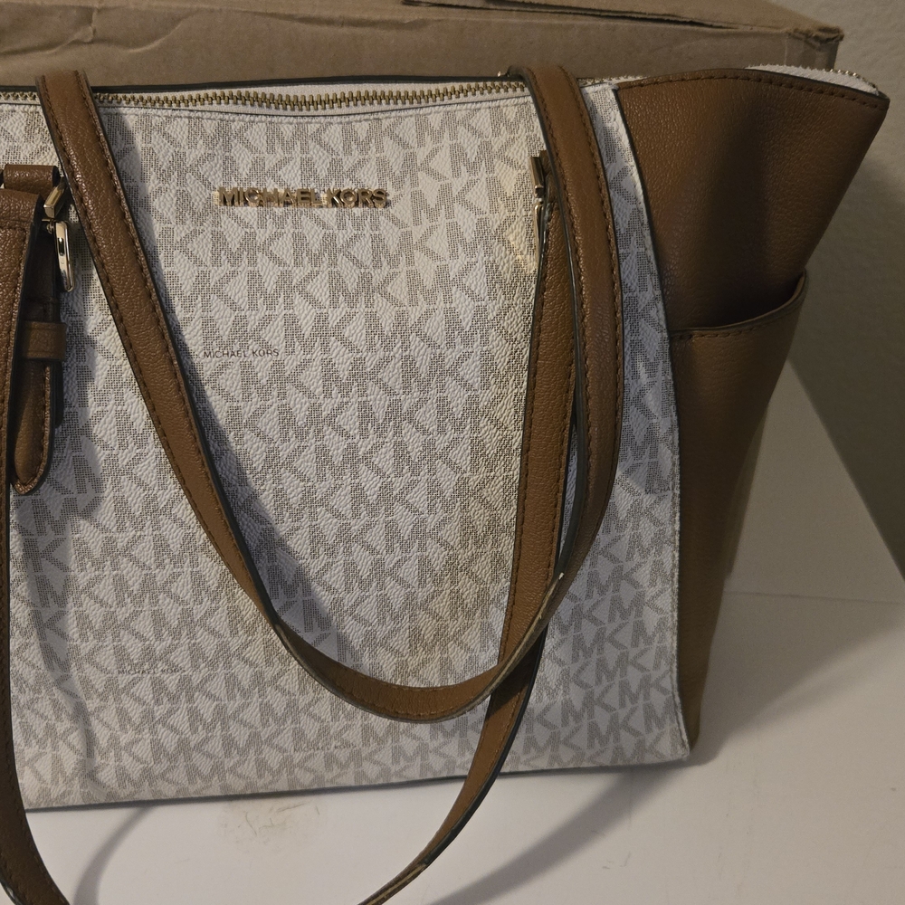 Michael Kors Brown and Cream Women's Bag